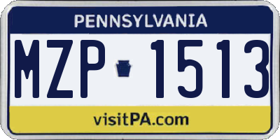 PA license plate MZP1513