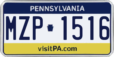 PA license plate MZP1516