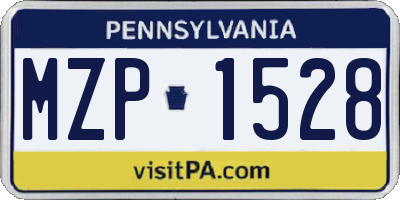 PA license plate MZP1528