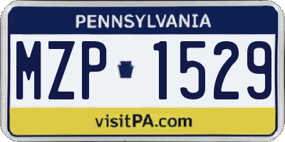 PA license plate MZP1529