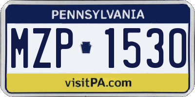 PA license plate MZP1530