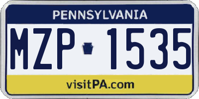 PA license plate MZP1535