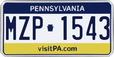 PA license plate MZP1543