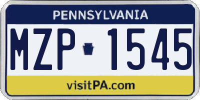 PA license plate MZP1545