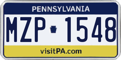 PA license plate MZP1548