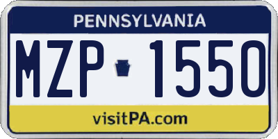PA license plate MZP1550