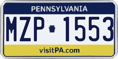 PA license plate MZP1553