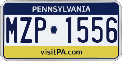 PA license plate MZP1556
