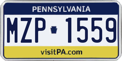 PA license plate MZP1559