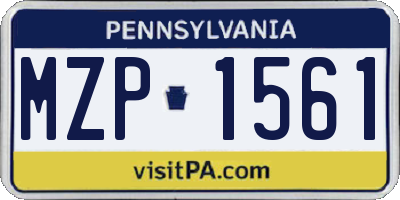 PA license plate MZP1561