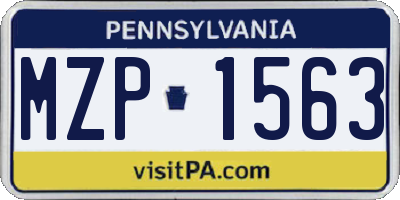 PA license plate MZP1563