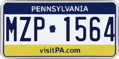 PA license plate MZP1564