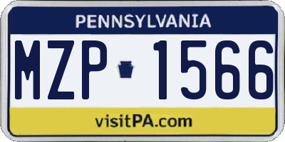 PA license plate MZP1566