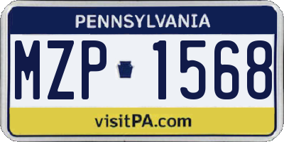 PA license plate MZP1568