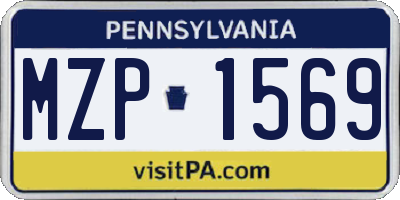 PA license plate MZP1569