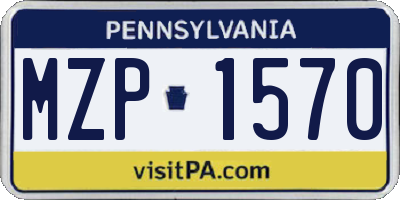 PA license plate MZP1570