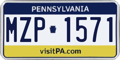 PA license plate MZP1571
