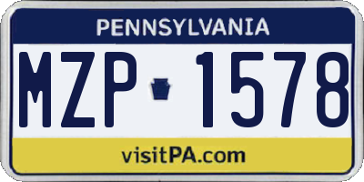 PA license plate MZP1578