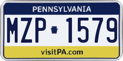 PA license plate MZP1579
