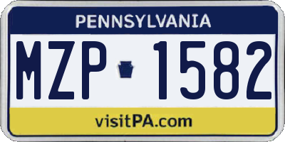 PA license plate MZP1582