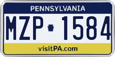 PA license plate MZP1584
