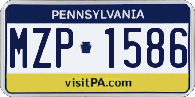 PA license plate MZP1586