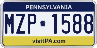 PA license plate MZP1588
