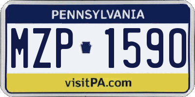 PA license plate MZP1590