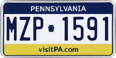 PA license plate MZP1591