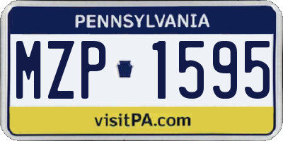 PA license plate MZP1595