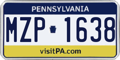PA license plate MZP1638