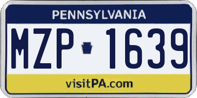 PA license plate MZP1639