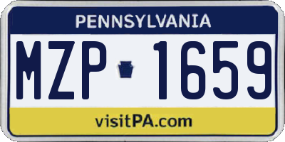 PA license plate MZP1659