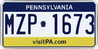 PA license plate MZP1673