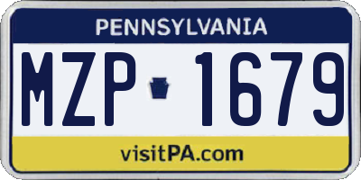 PA license plate MZP1679