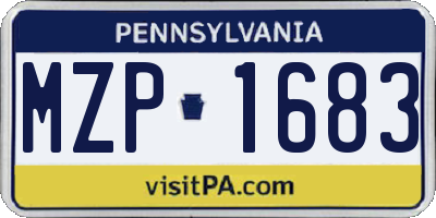 PA license plate MZP1683