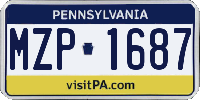 PA license plate MZP1687