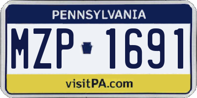 PA license plate MZP1691