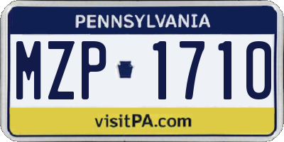 PA license plate MZP1710