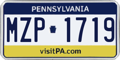 PA license plate MZP1719