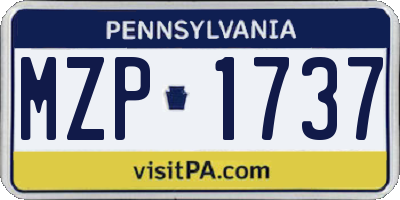 PA license plate MZP1737
