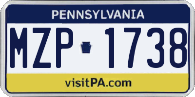 PA license plate MZP1738