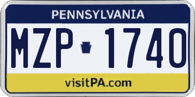 PA license plate MZP1740