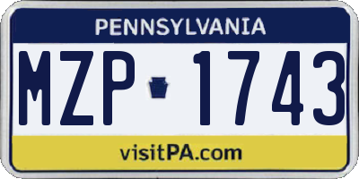PA license plate MZP1743