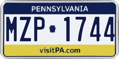 PA license plate MZP1744