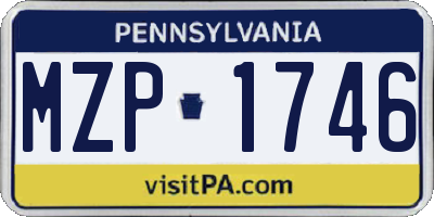 PA license plate MZP1746