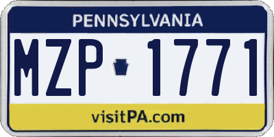 PA license plate MZP1771