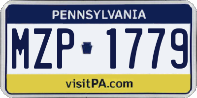 PA license plate MZP1779