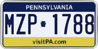 PA license plate MZP1788