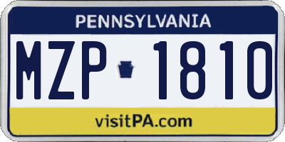 PA license plate MZP1810